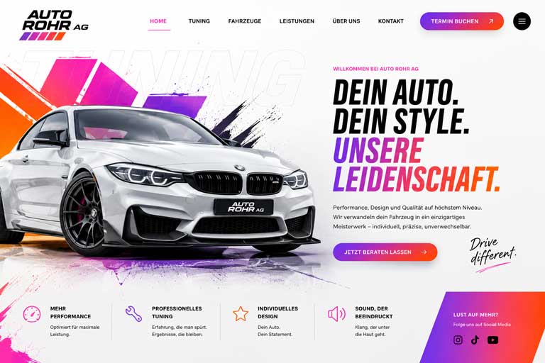 Website für Auto Rohr